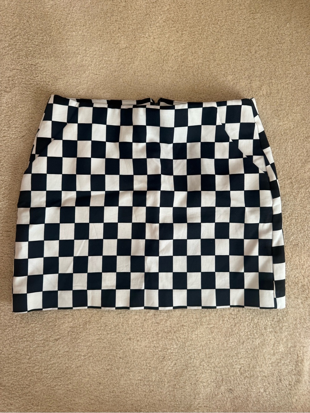 Zara Black and White Checkerboard Mini Skirt